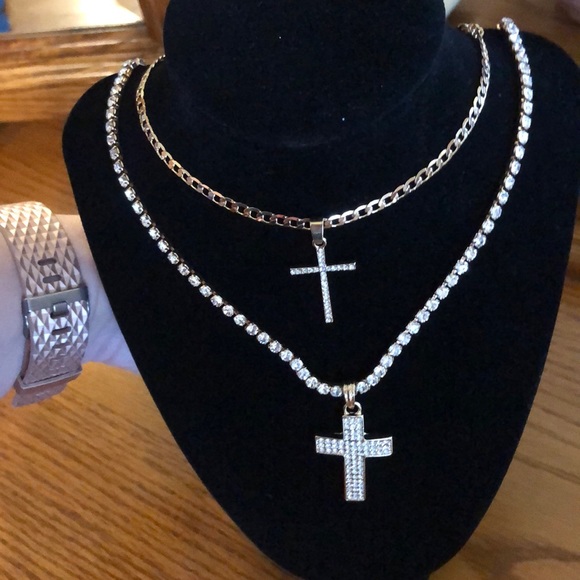 Faux Gold / Diamond Necklace - Picture 1 of 6